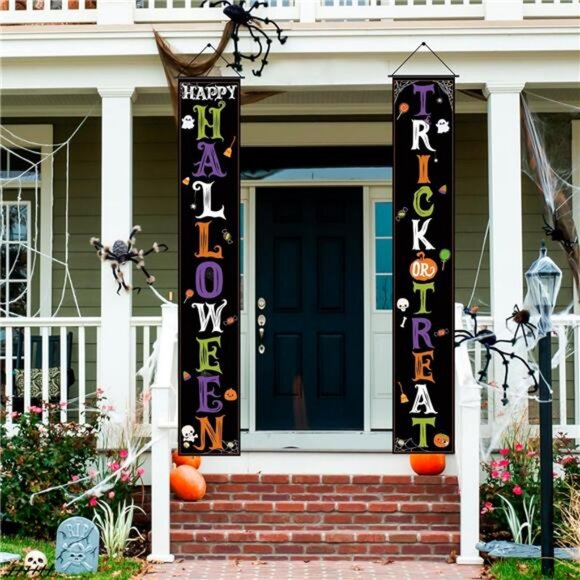 Halloween Decorations - Trick or Treat Porch Banner for Indoor Outdoor - Picture 6 of 7
